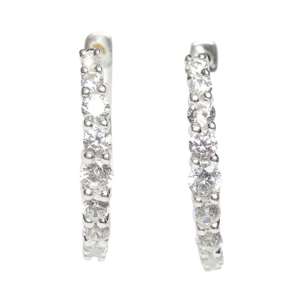 Sterling Silver CZ Studded Earrings - Image 3