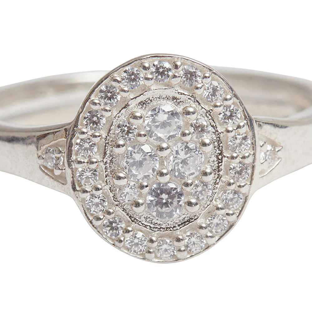 925 Sterling Silver Micro-set Cubic Zircon Orbit Ring - Image 4