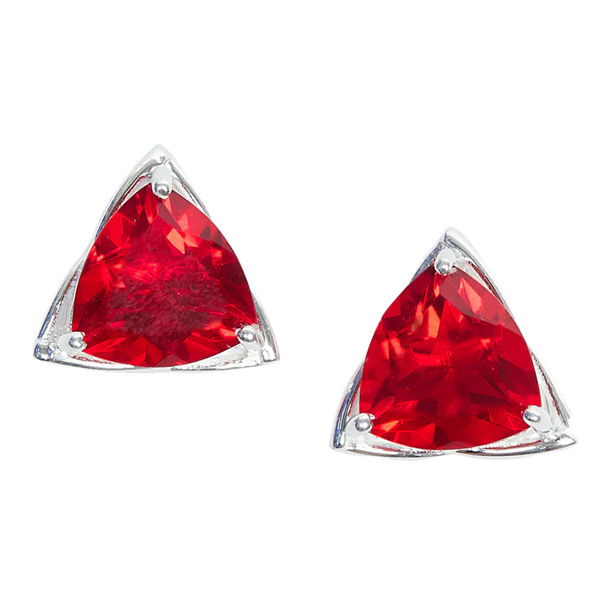 Sterling Silver Pendant Set Glittering with Red Stones - Image 4
