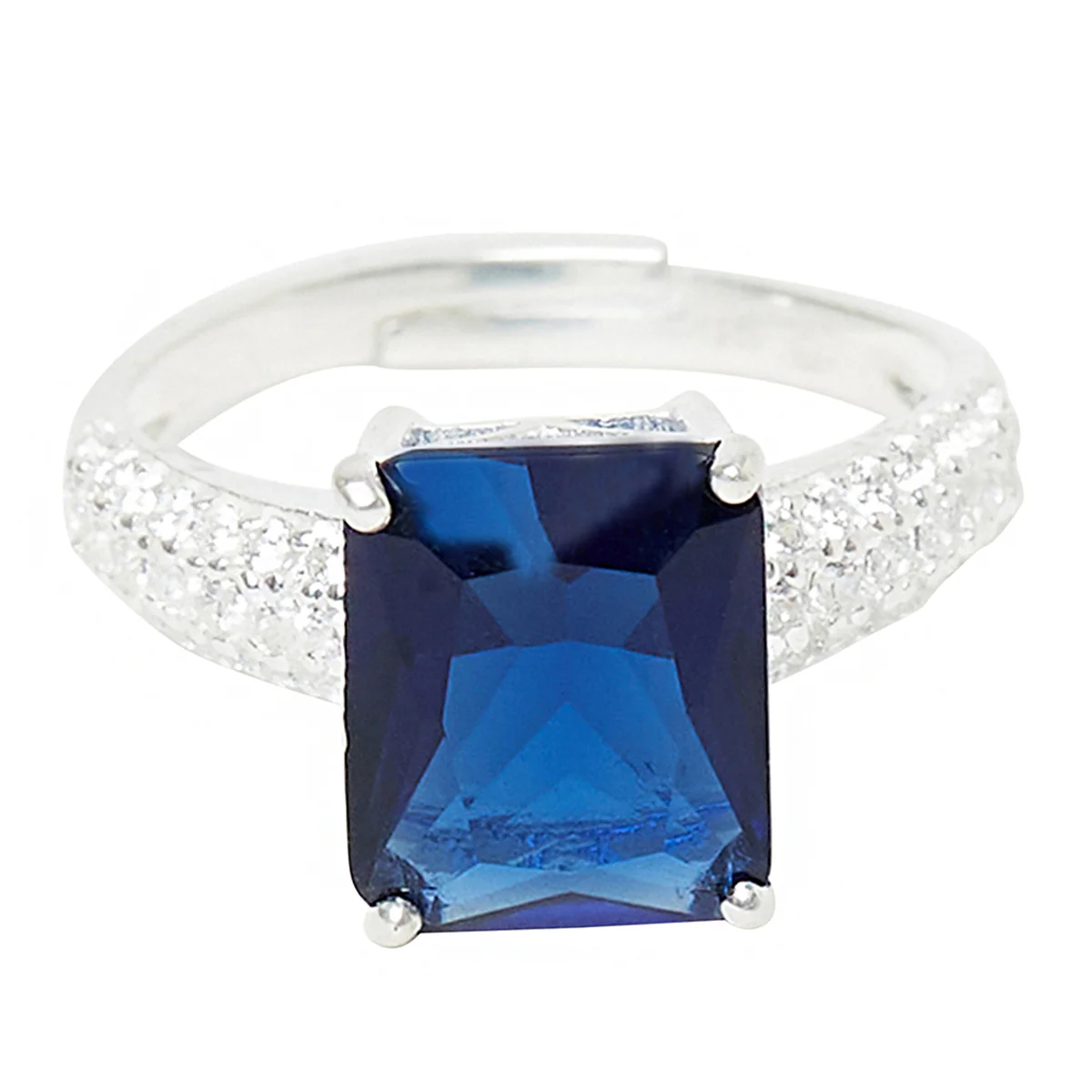 Sterling Silver Solitaire Ring Decked With Blue Stone - Image 3