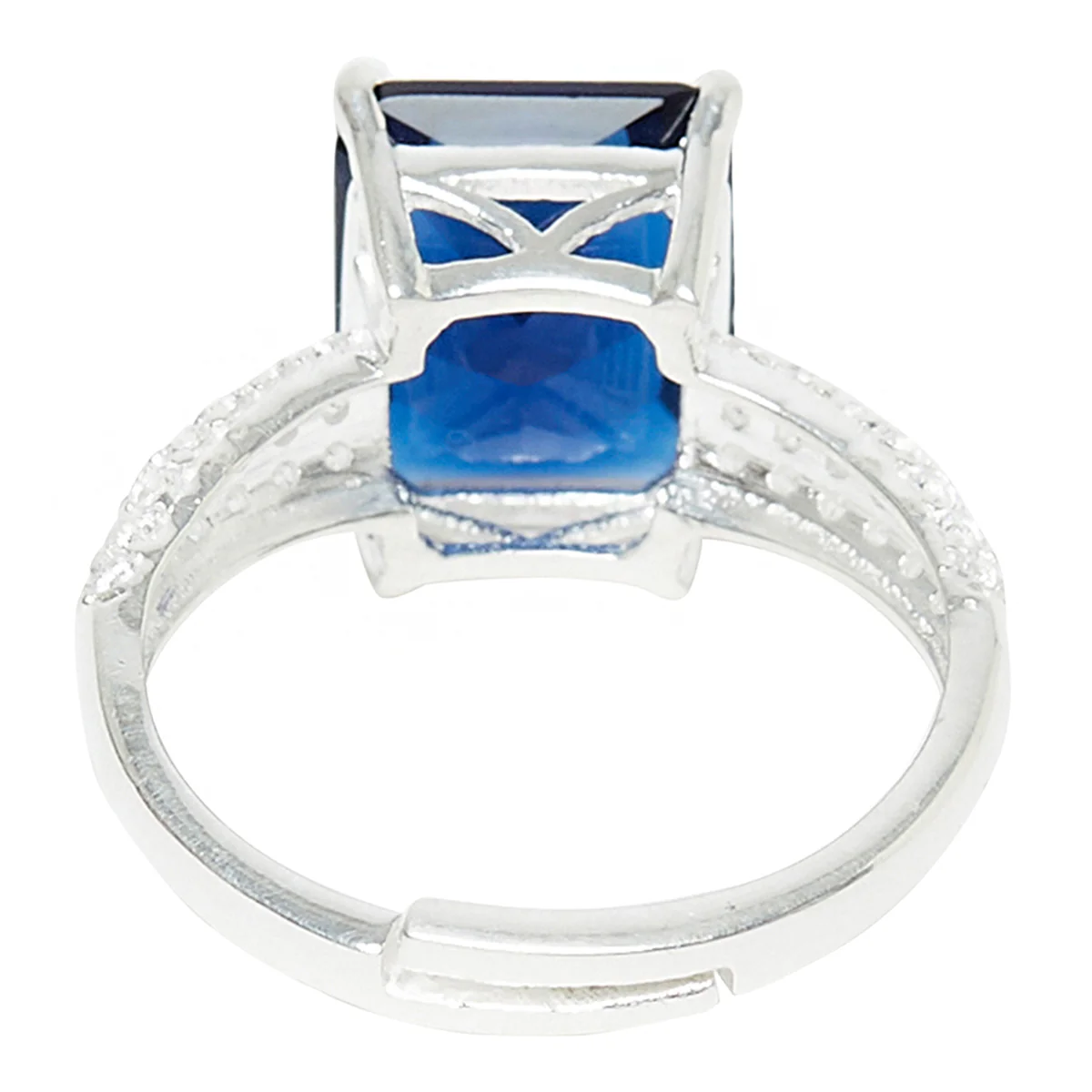 Sterling Silver Solitaire Ring Decked With Blue Stone - Image 4