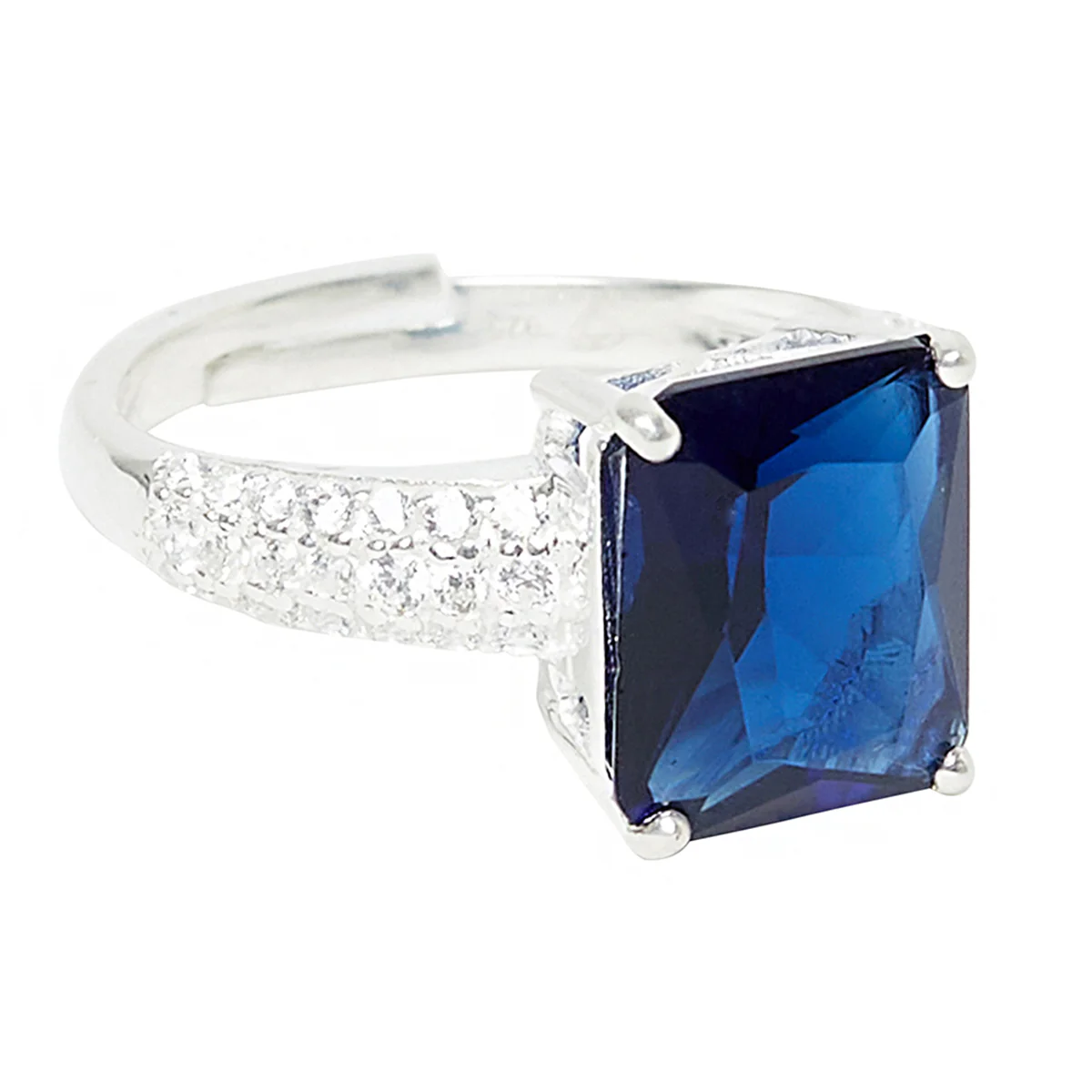 Sterling Silver Solitaire Ring Decked With Blue Stone - Image 5
