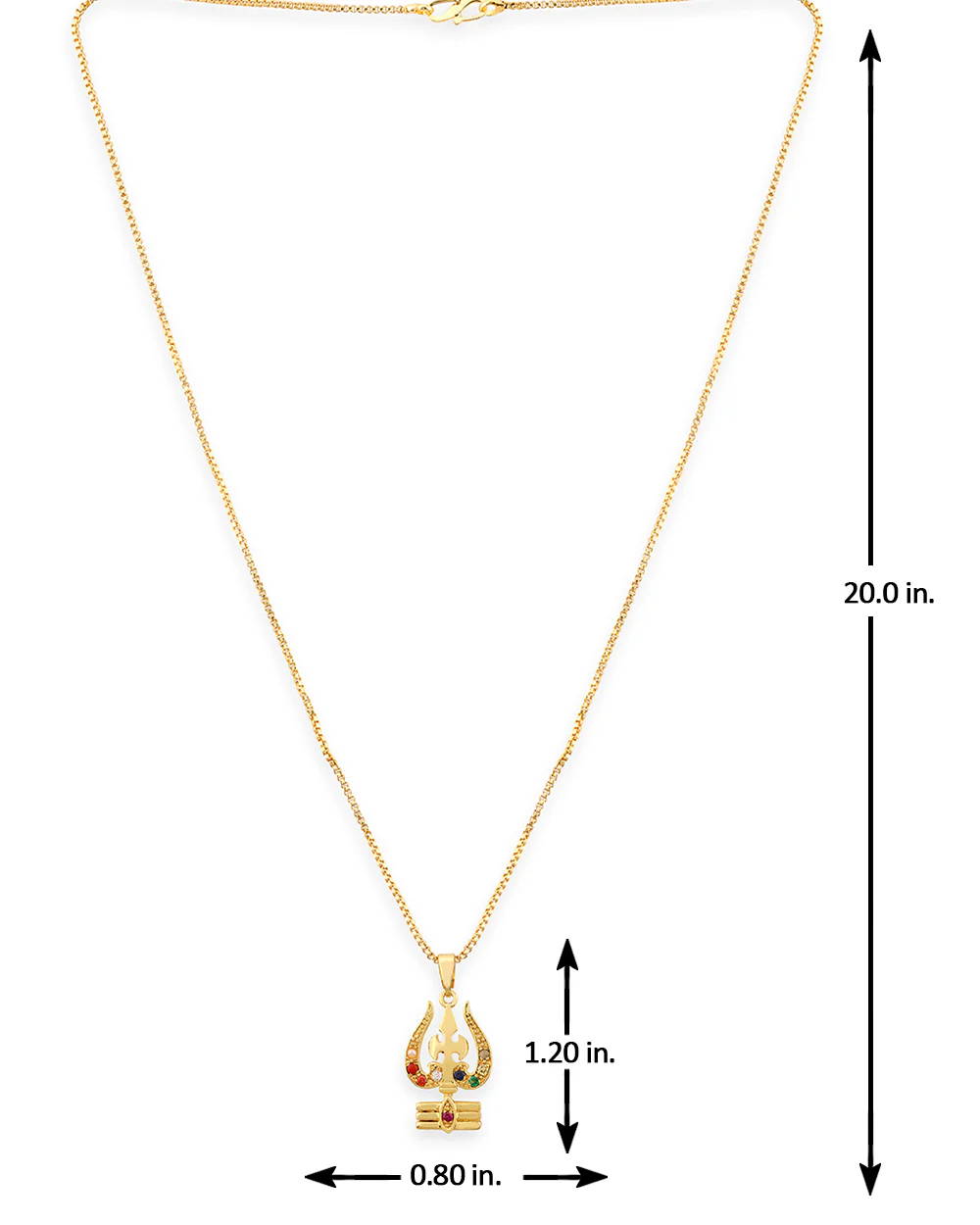 Stone Studded Kailasha Mahadev Pendant With Chain - Image 4