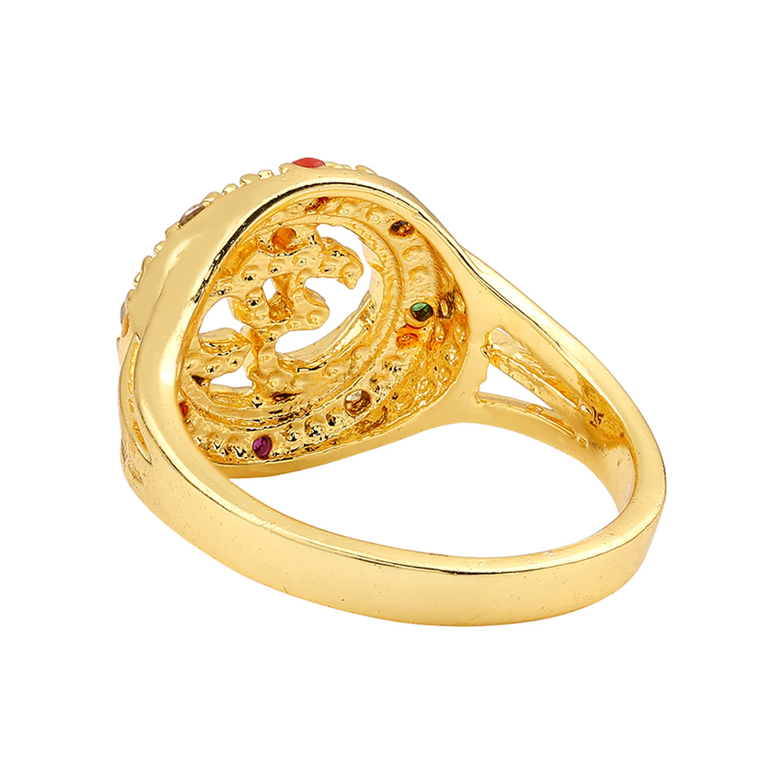 Stone Studded Kailasha OM Ring - Image 4