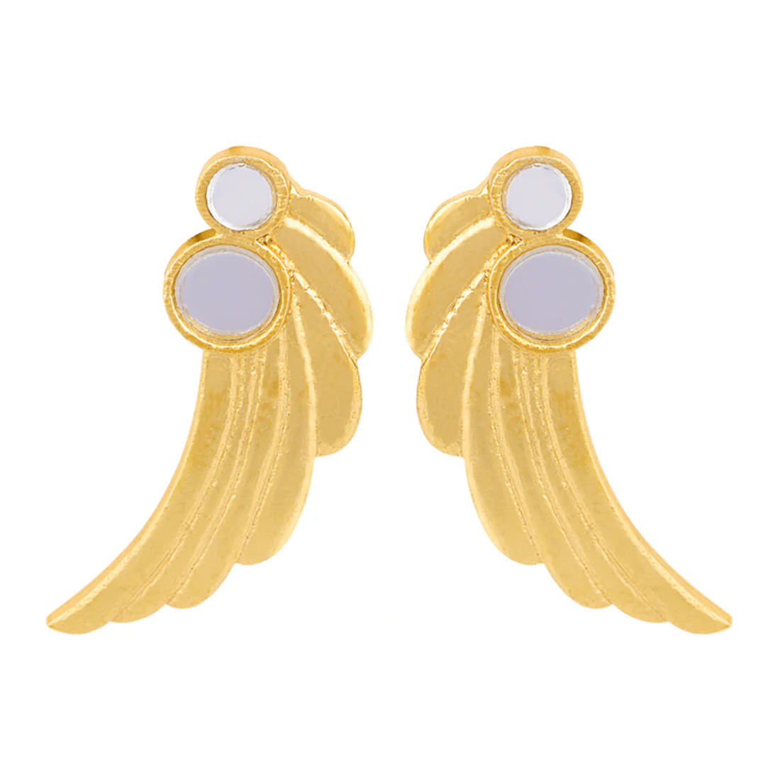 Striking Gold-Plated Aaina Studs - Image 2