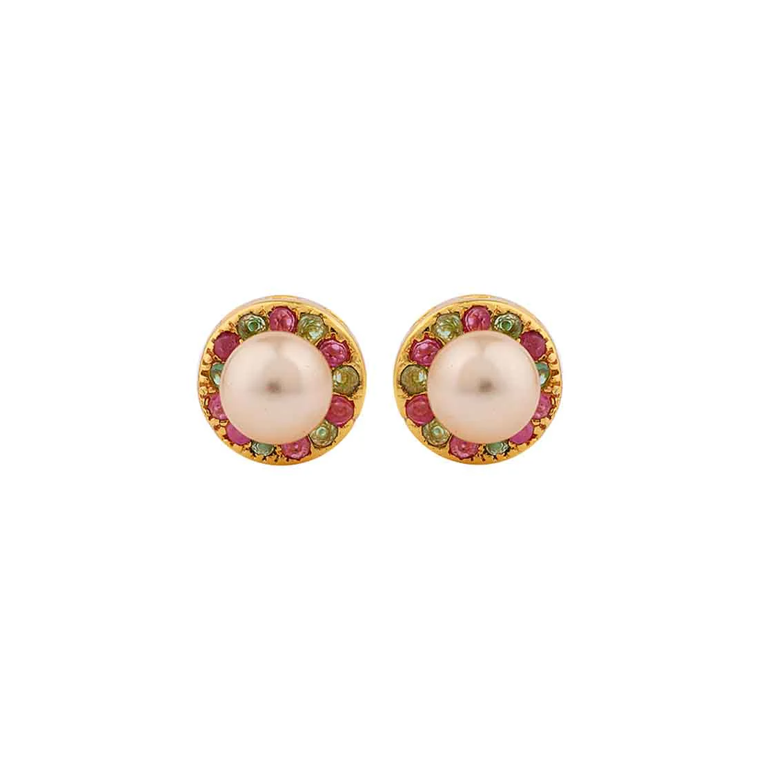 Stud Style Earrings with Peal - Image 3
