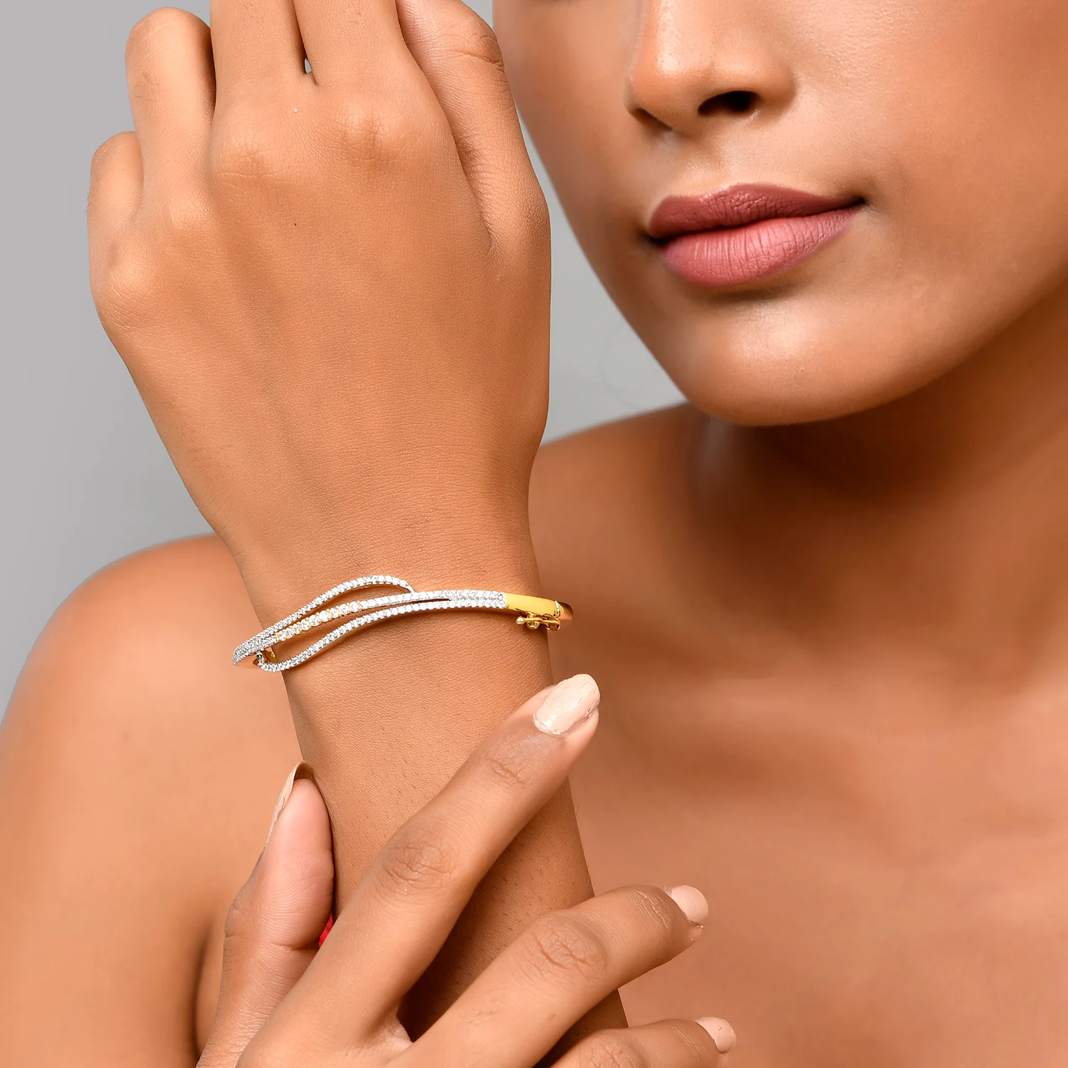 Stunning Festive American Diamond Bracelet - Image 2