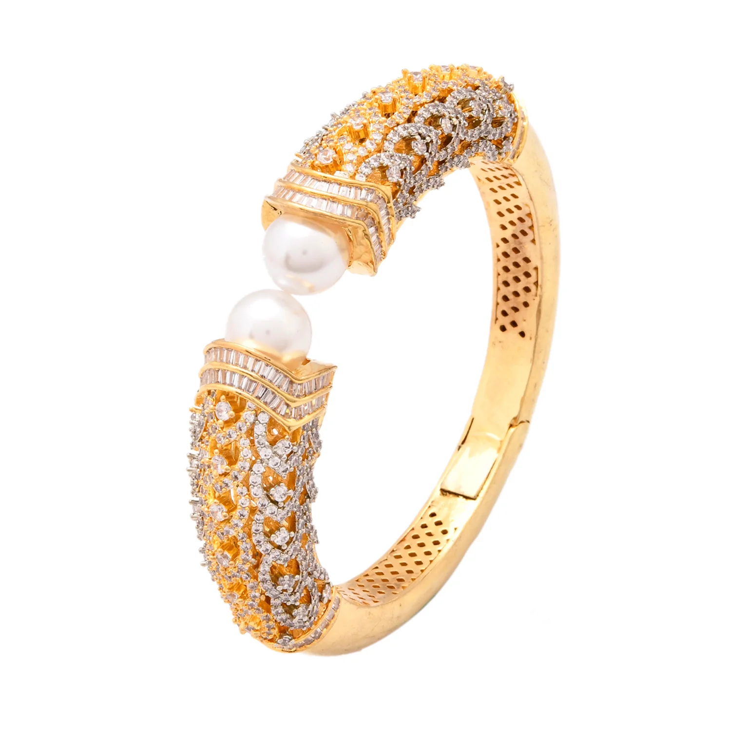 Stunning Gold-Plated American Diamond Bracelet - Image 3