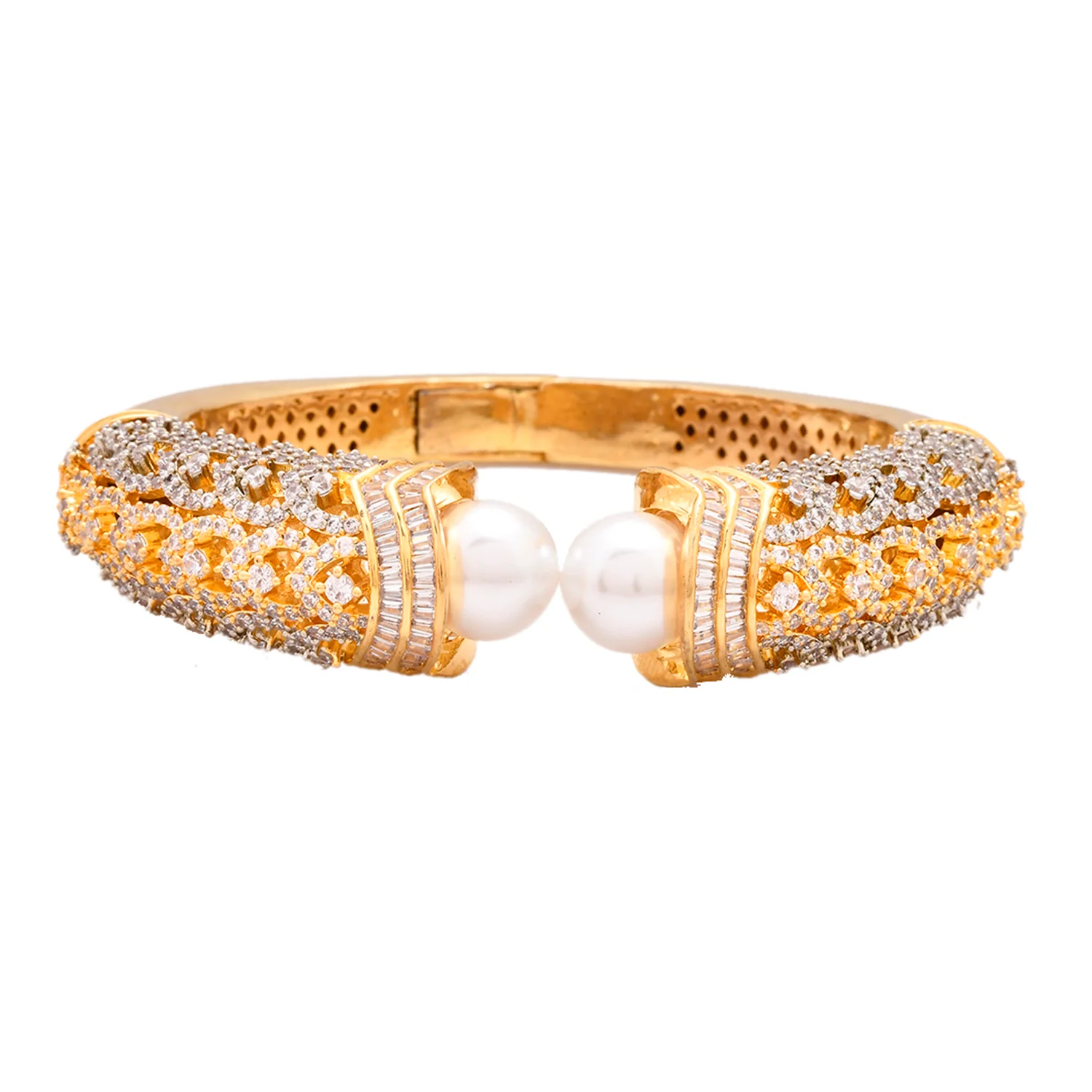 Stunning Gold-Plated American Diamond Bracelet - Image 4