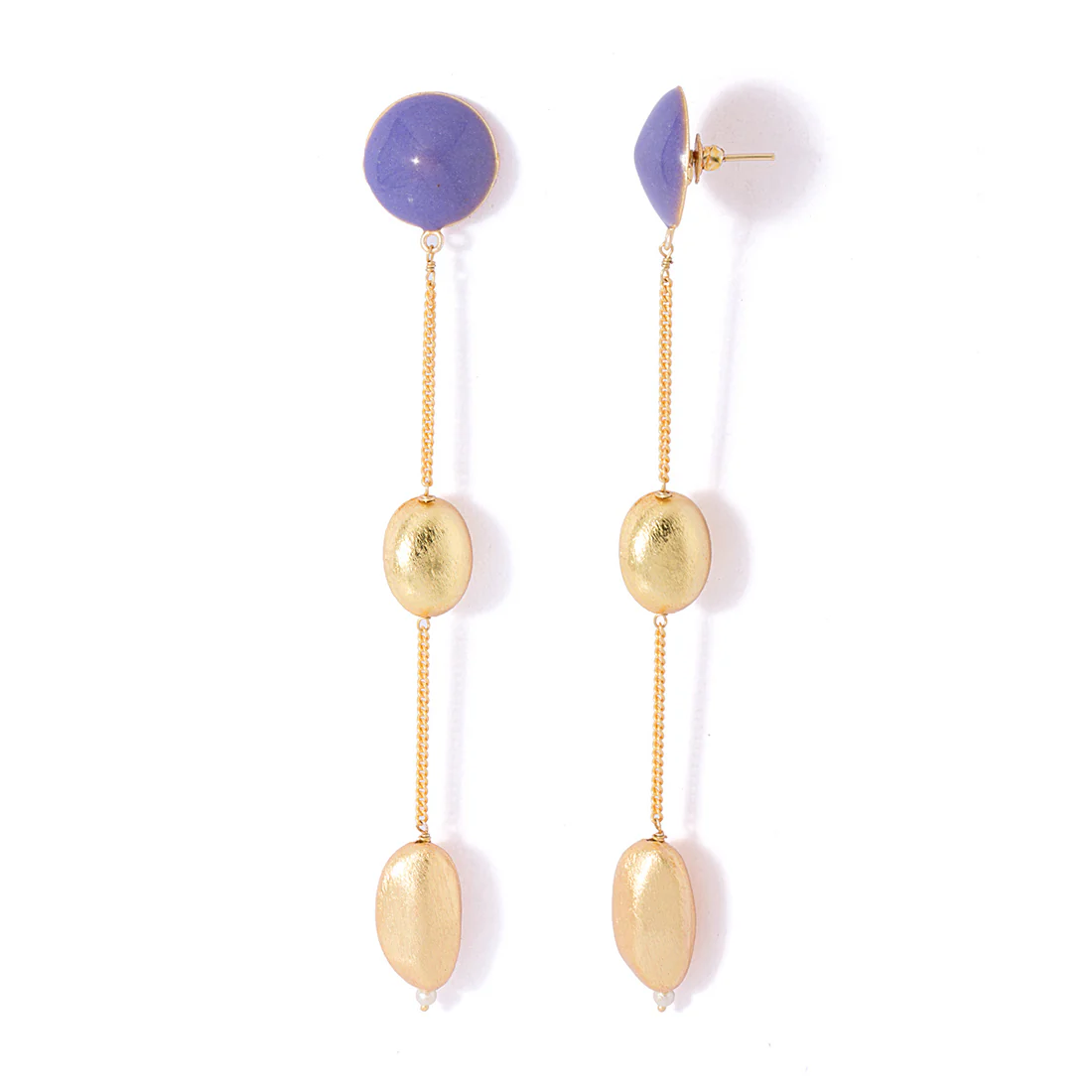Stunning Pair Of Gold Tone Danglers - Image 2