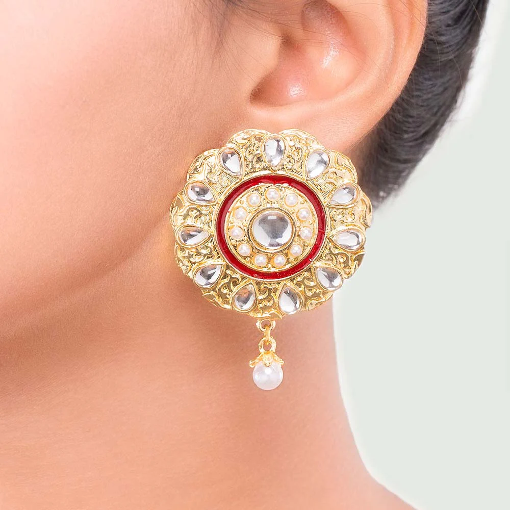 Stunning Pearl Drop Danglers - Image 2