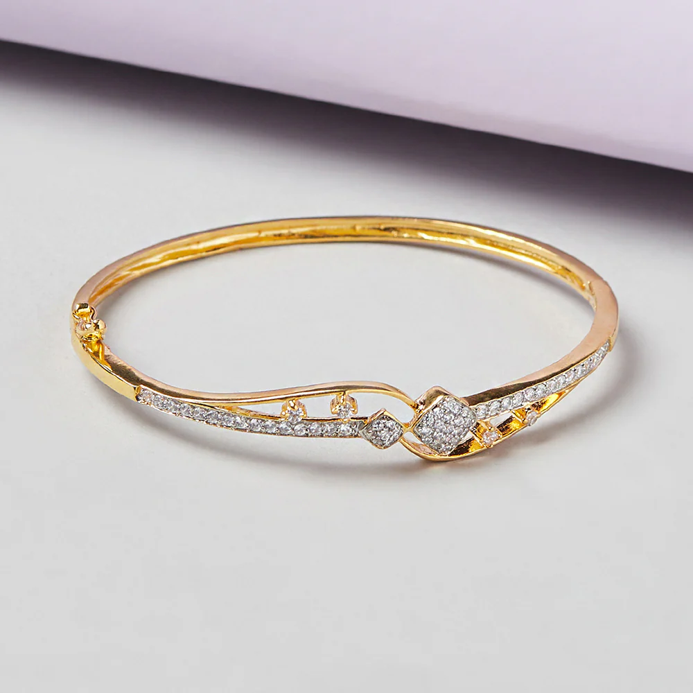 Stylish and Elegant Gold Tone Cuff Bracelet