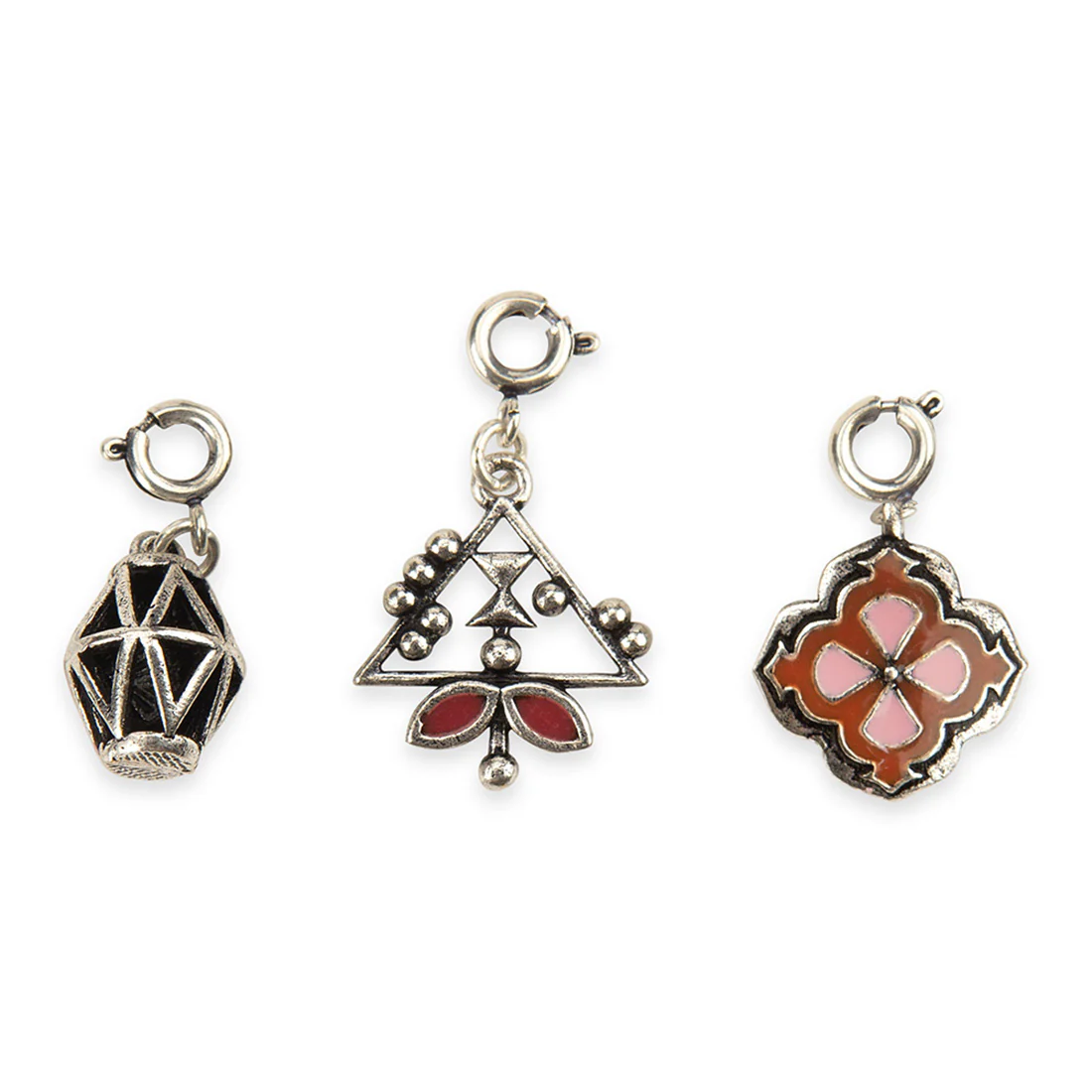 Stylish Oxidized Enameled Charms Pendant with Bracelet - Image 6