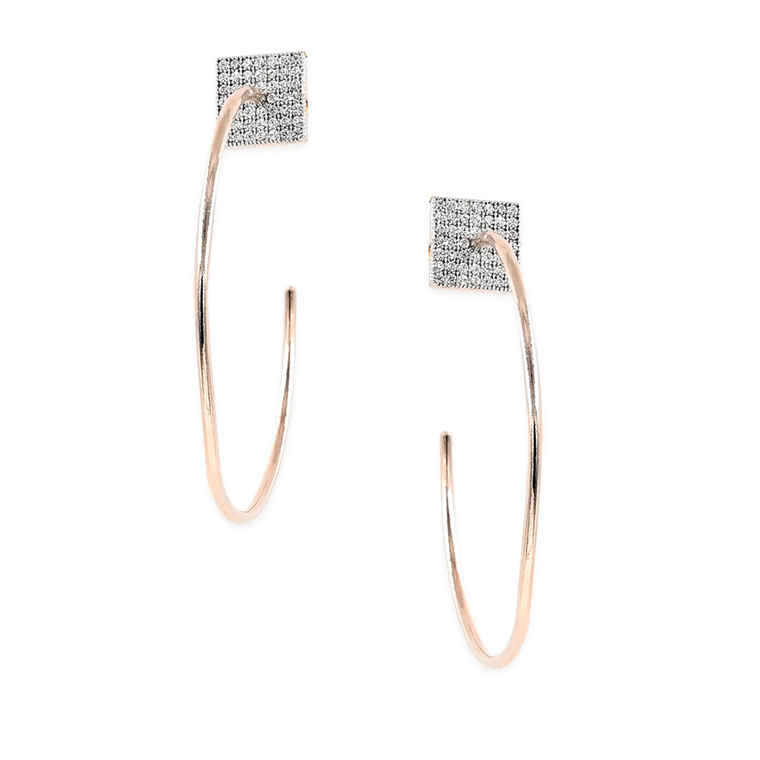 Stylish Rose Gold Loop Earrings - Image 3
