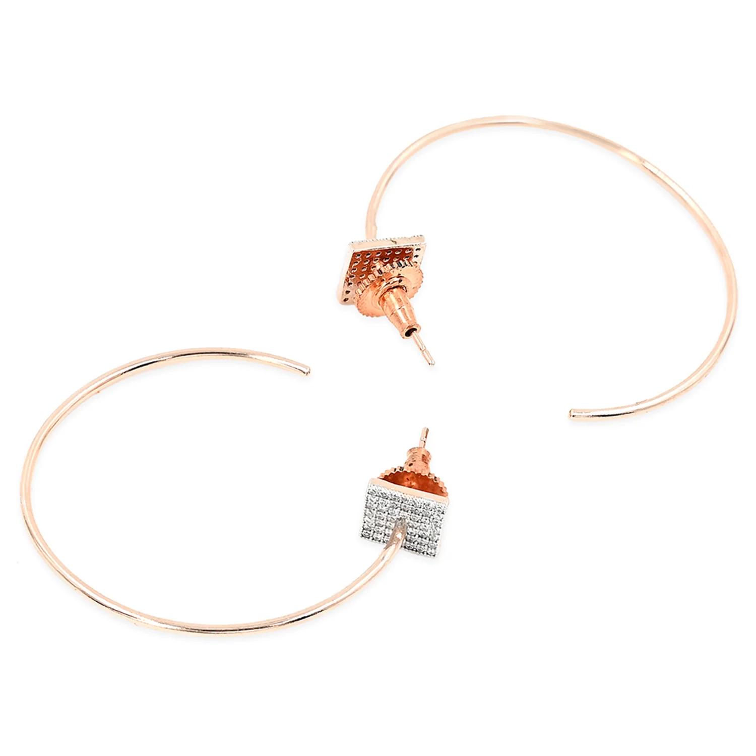Stylish Rose Gold Loop Earrings - Image 4