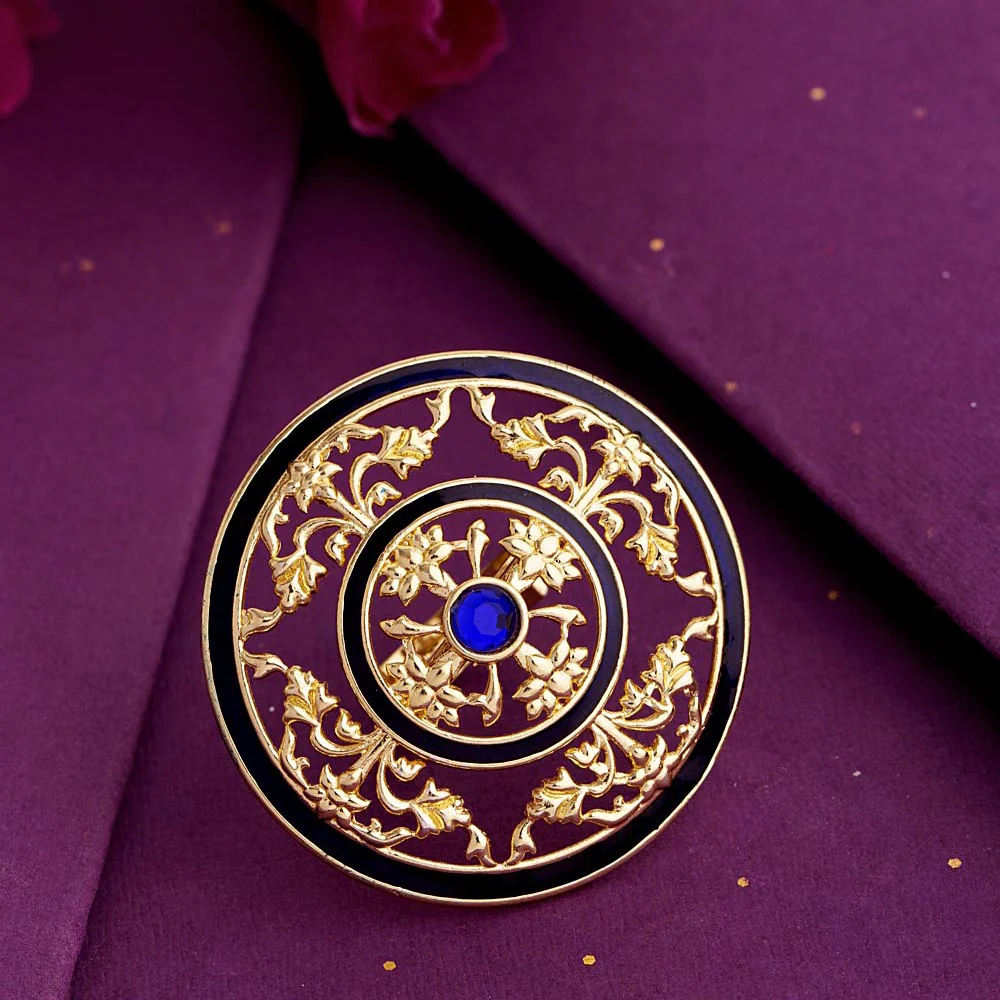 Swarnam Enameled Filigree Cocktail Ring
