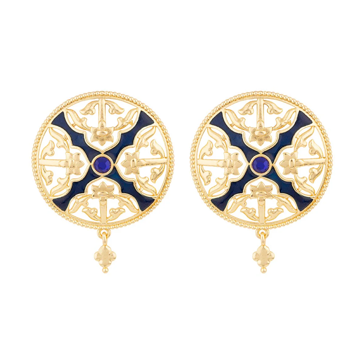 Swarnam Filigree Dome Earrings - Image 3