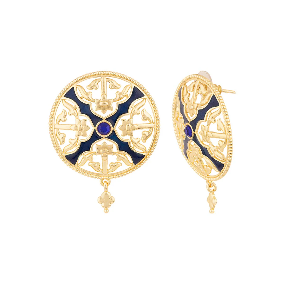 Swarnam Filigree Dome Earrings - Image 4