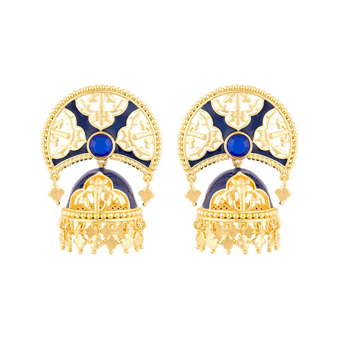 Swarnam Filigree Pattern Jhumka Earrings - Image 3