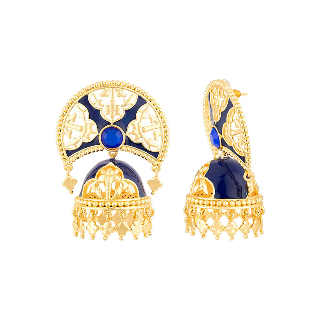 Swarnam Filigree Pattern Jhumka Earrings - Image 4