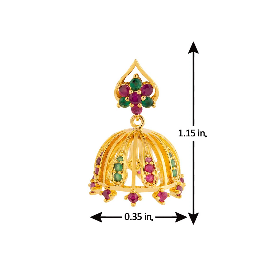 Swarnam Jhumka Style Earrings - Image 5