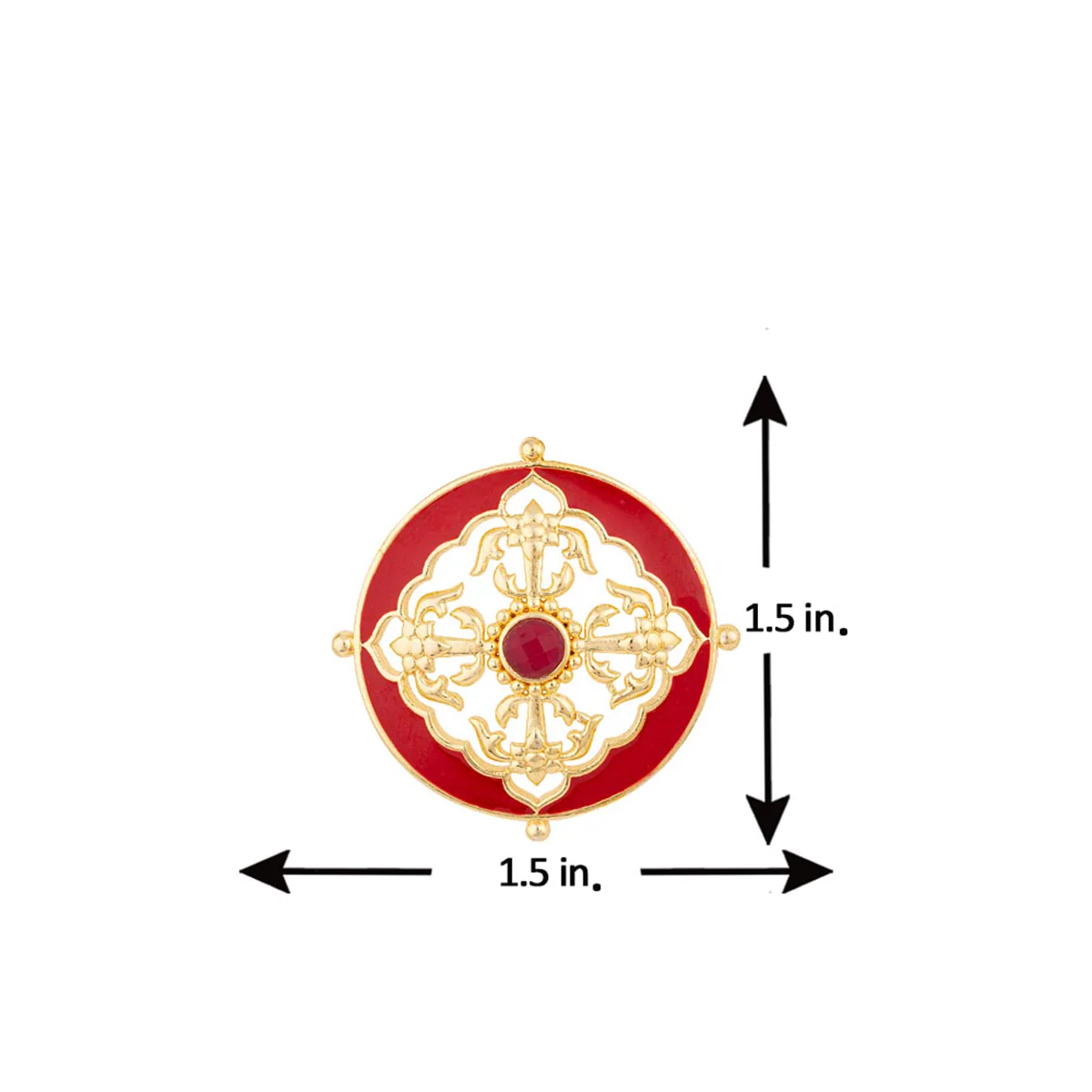 Swarnam Red Enamel Earrings - Image 5