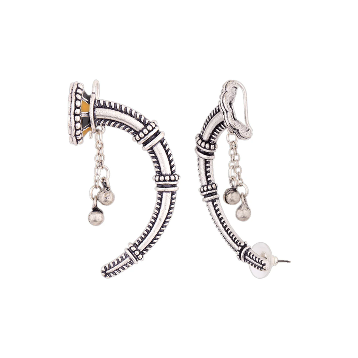 Taal Mridang Brass Shehnai Earrings - Image 4