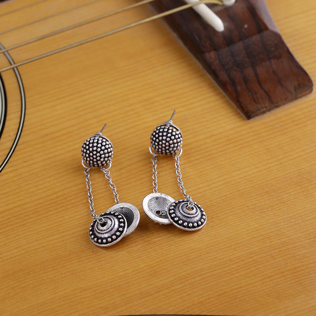 Taal Mridang Circles Drop Earrings
