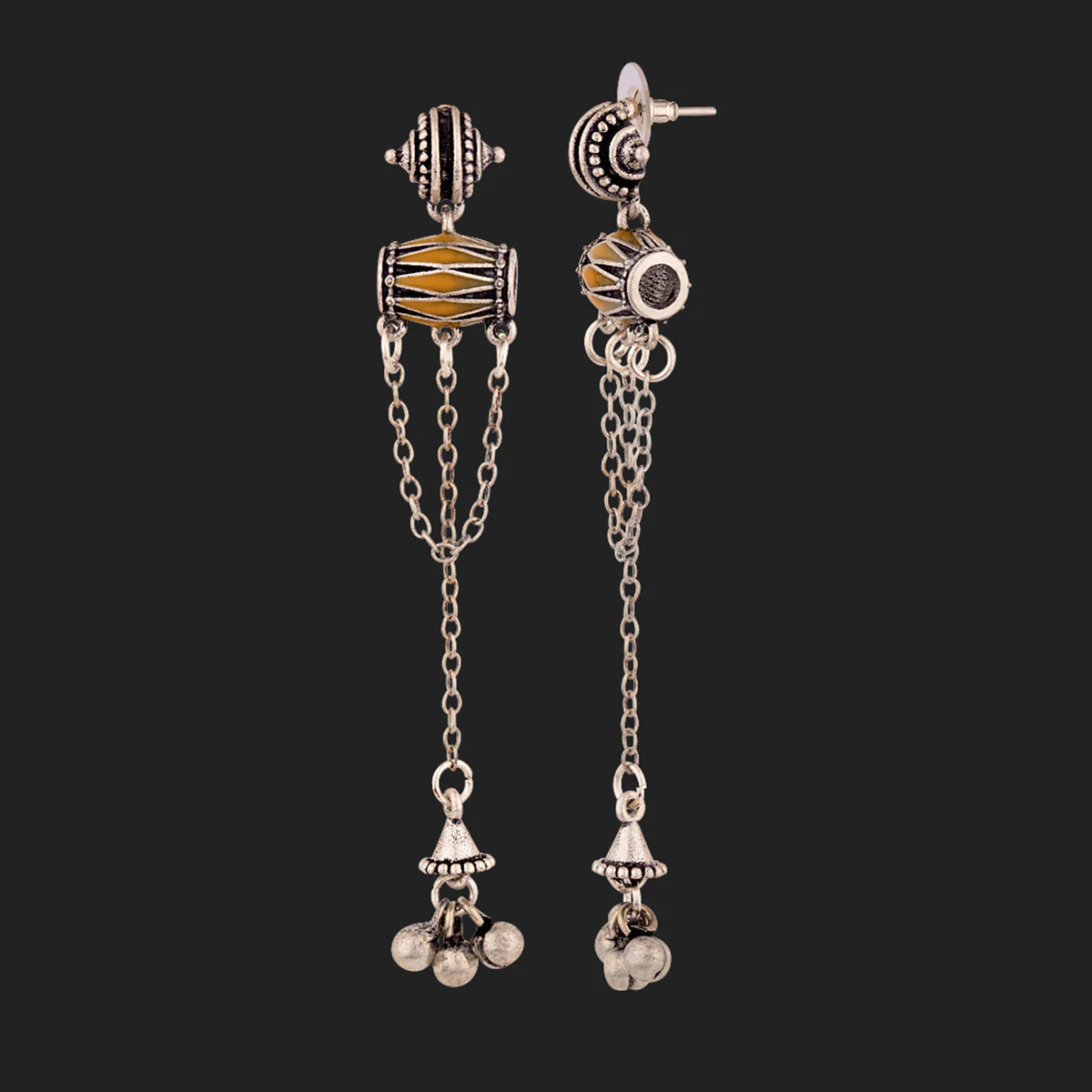 Taal Mridang Dhol Tassel Drop Earrings - Image 4