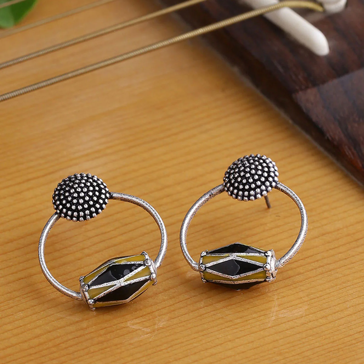 Taal Mridang Dholak Hoop Earrings