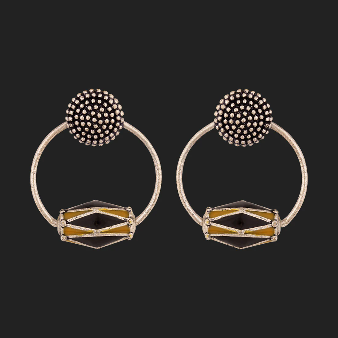 Taal Mridang Dholak Hoop Earrings - Image 3