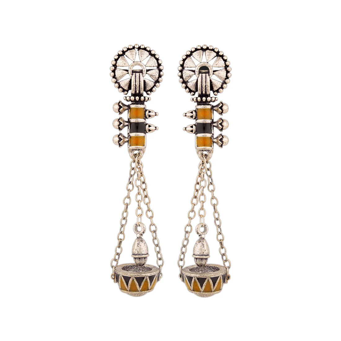 Taal Mridang Long Drop Earrings - Image 3