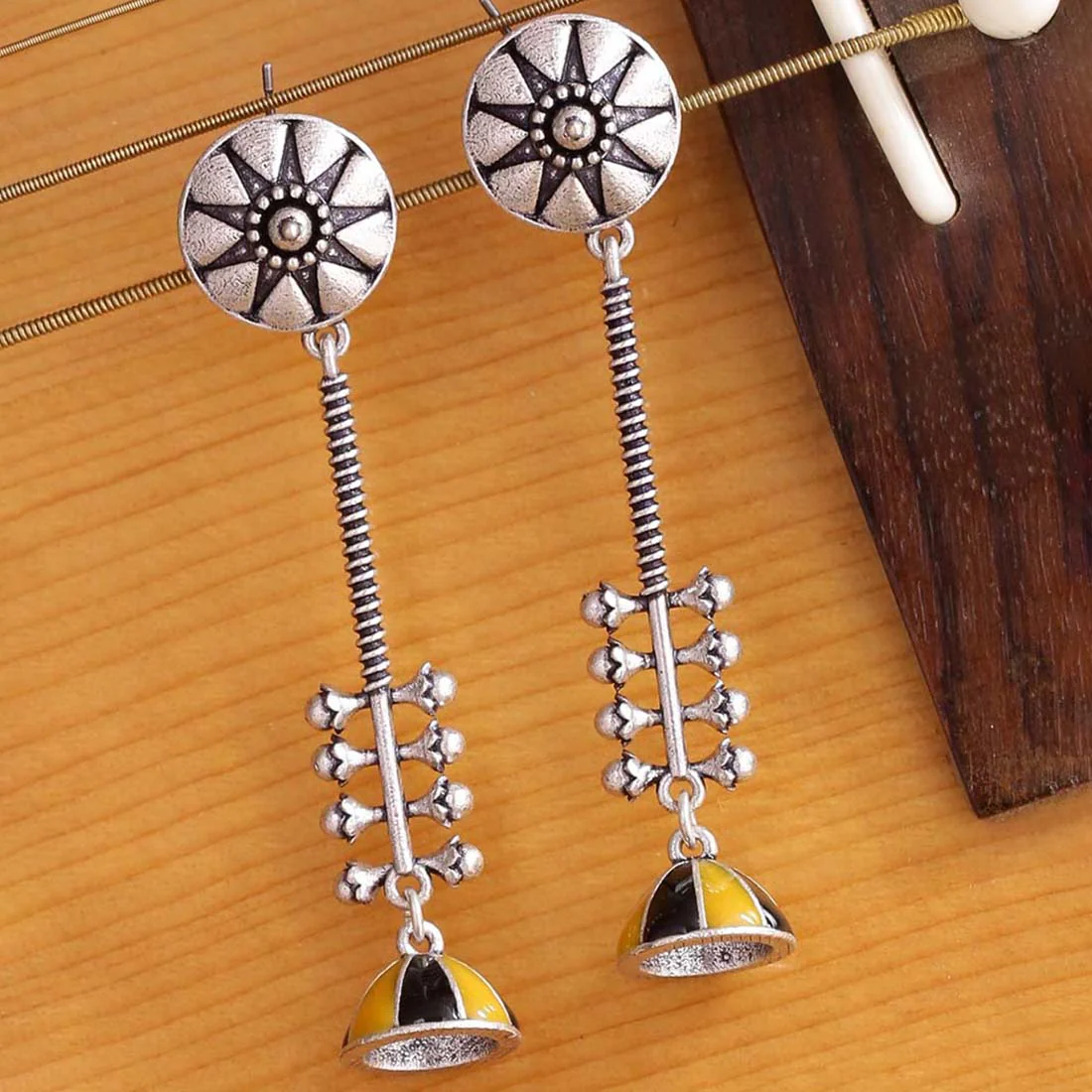 Taal Mridang Sarangi Drop Earrings