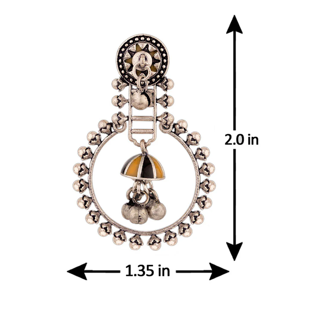 Taal Mridang Sarangi Ethnic Hoop Earrings - Image 5