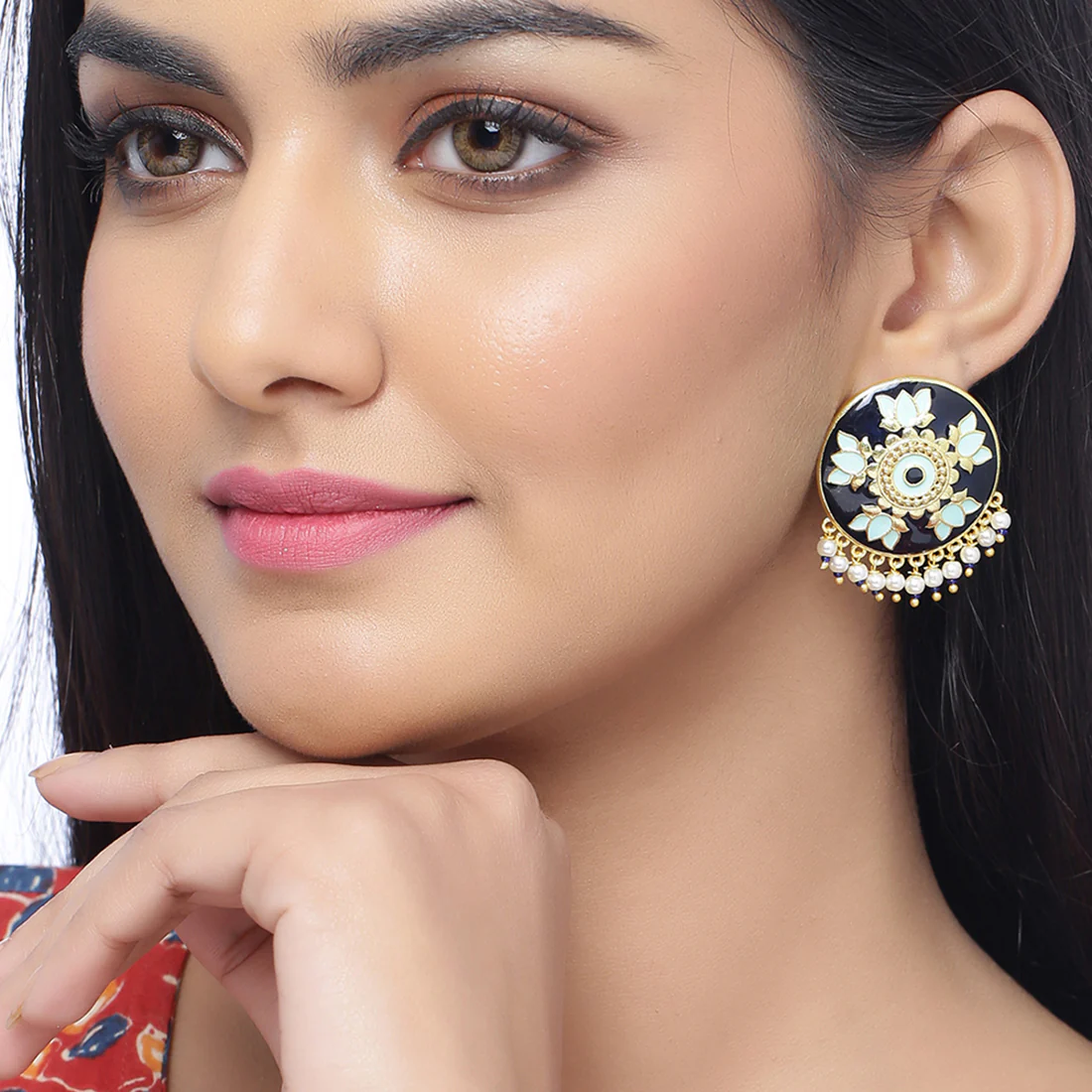 Tahira Blue Lotus Studs - Image 2