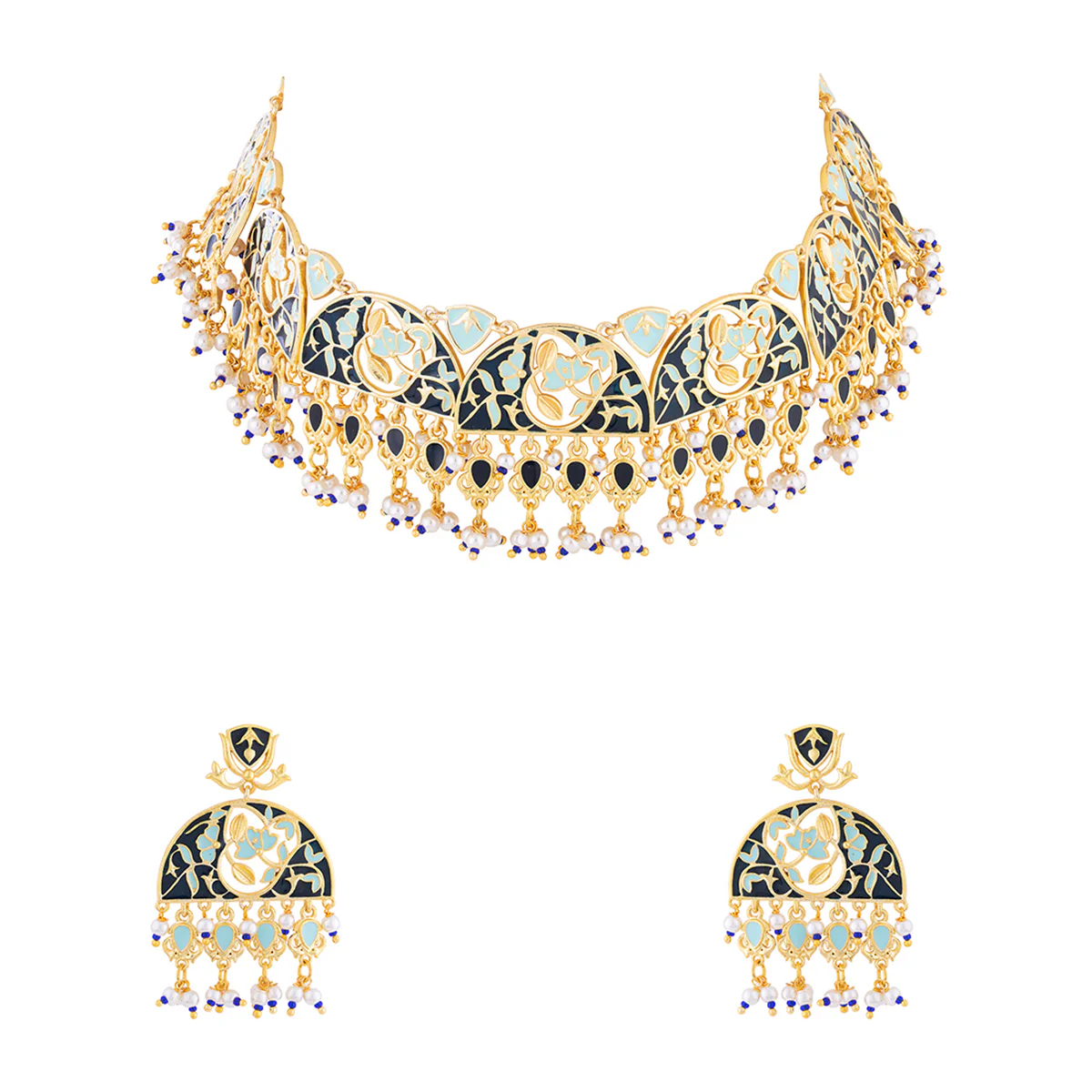 Tahira Cutwork Design Necklace Set - Image 3