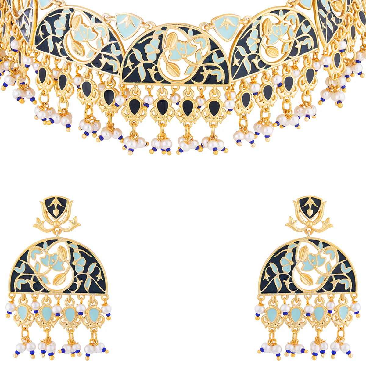 Tahira Cutwork Design Necklace Set - Image 4