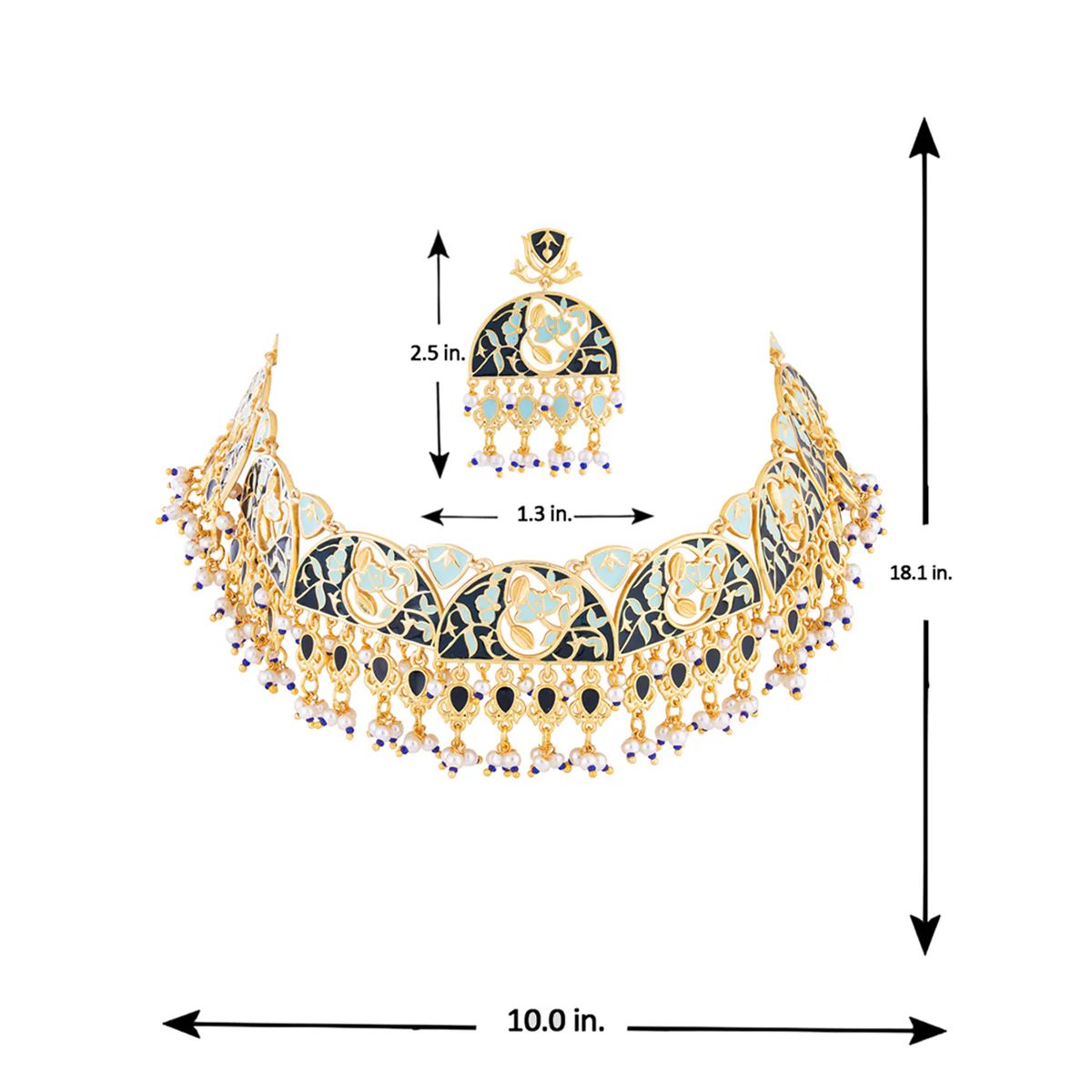 Tahira Cutwork Design Necklace Set - Image 6
