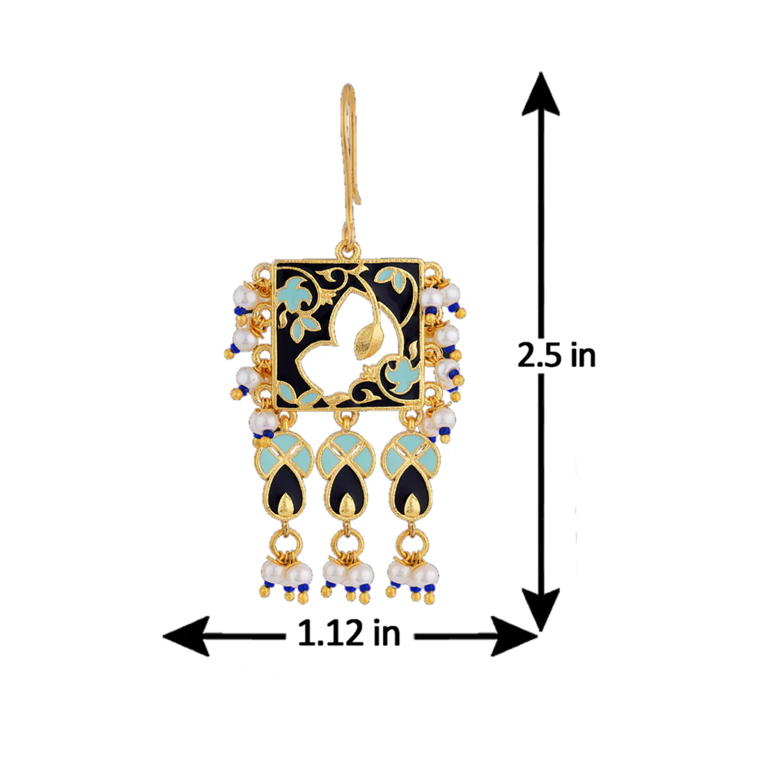 Tahira Cutwork Royal Black Earrings - Image 5