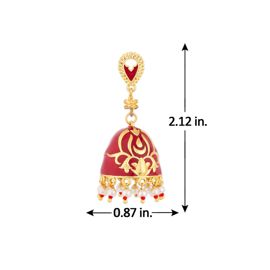 Tahira Enameled Brass Jhumka Earrings - Image 5