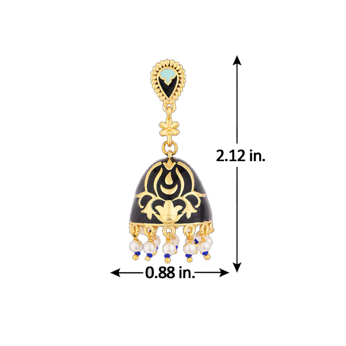 Tahira Enameled Jhumka Earrings - Image 5