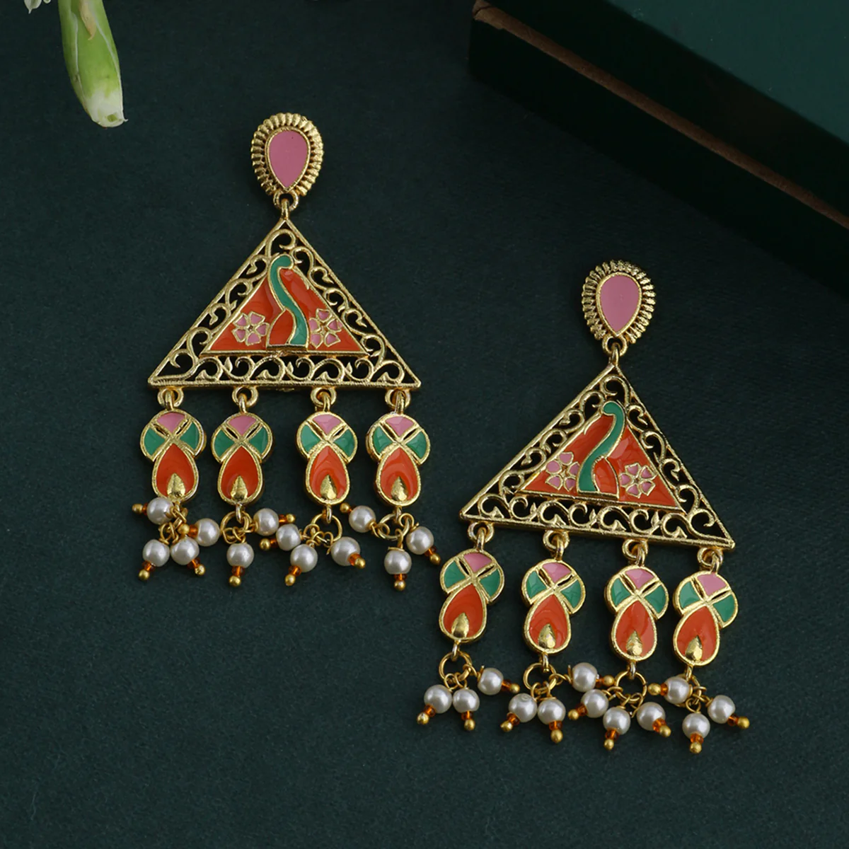 Tahira Festive Trikone Earrings