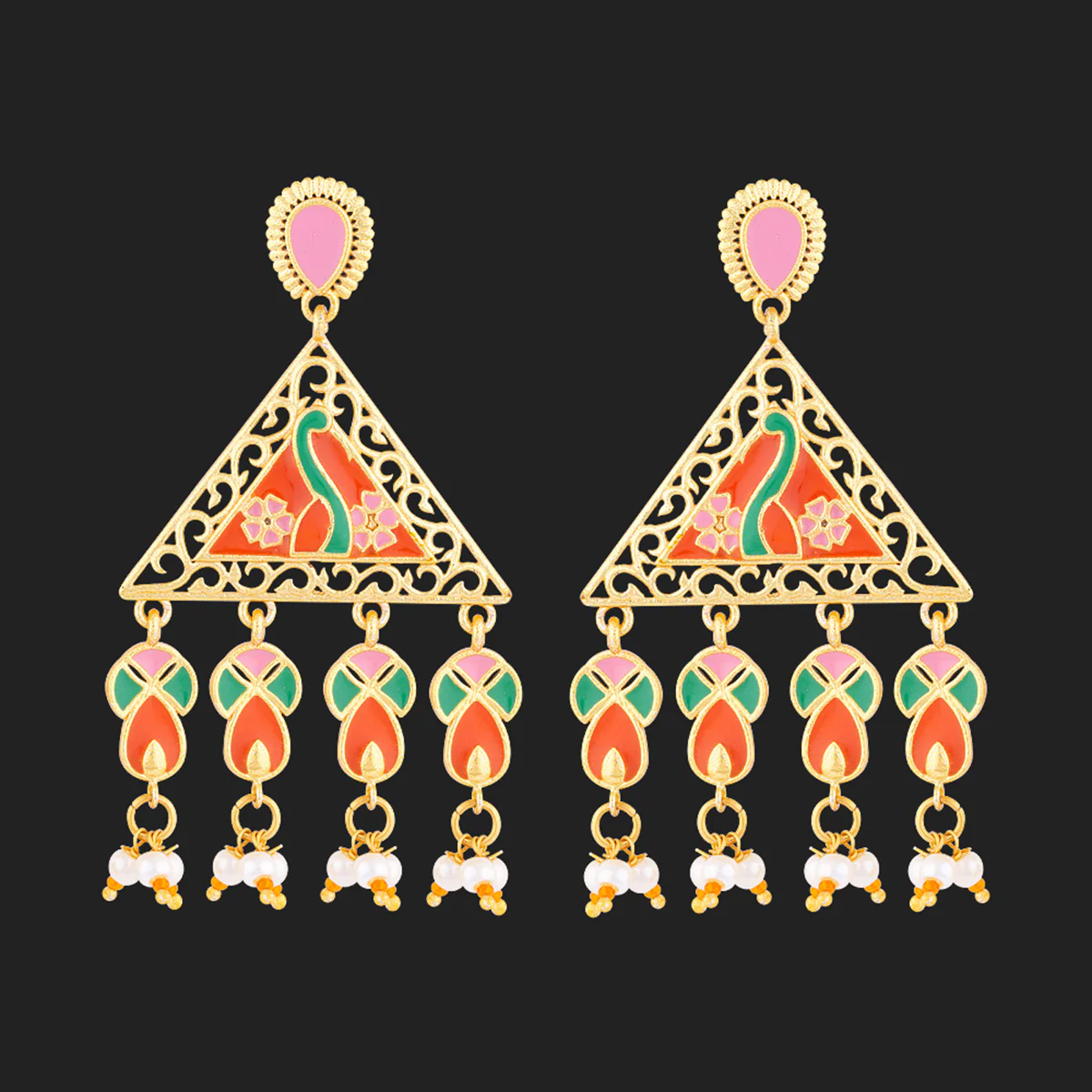 Tahira Festive Trikone Earrings - Image 3