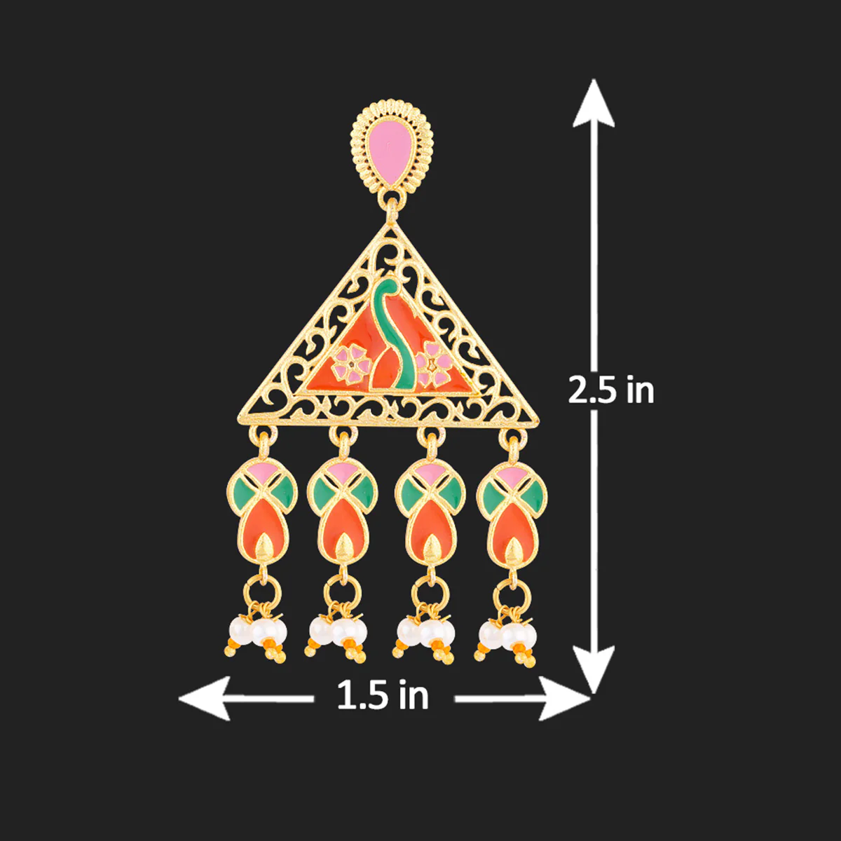 Tahira Festive Trikone Earrings - Image 5