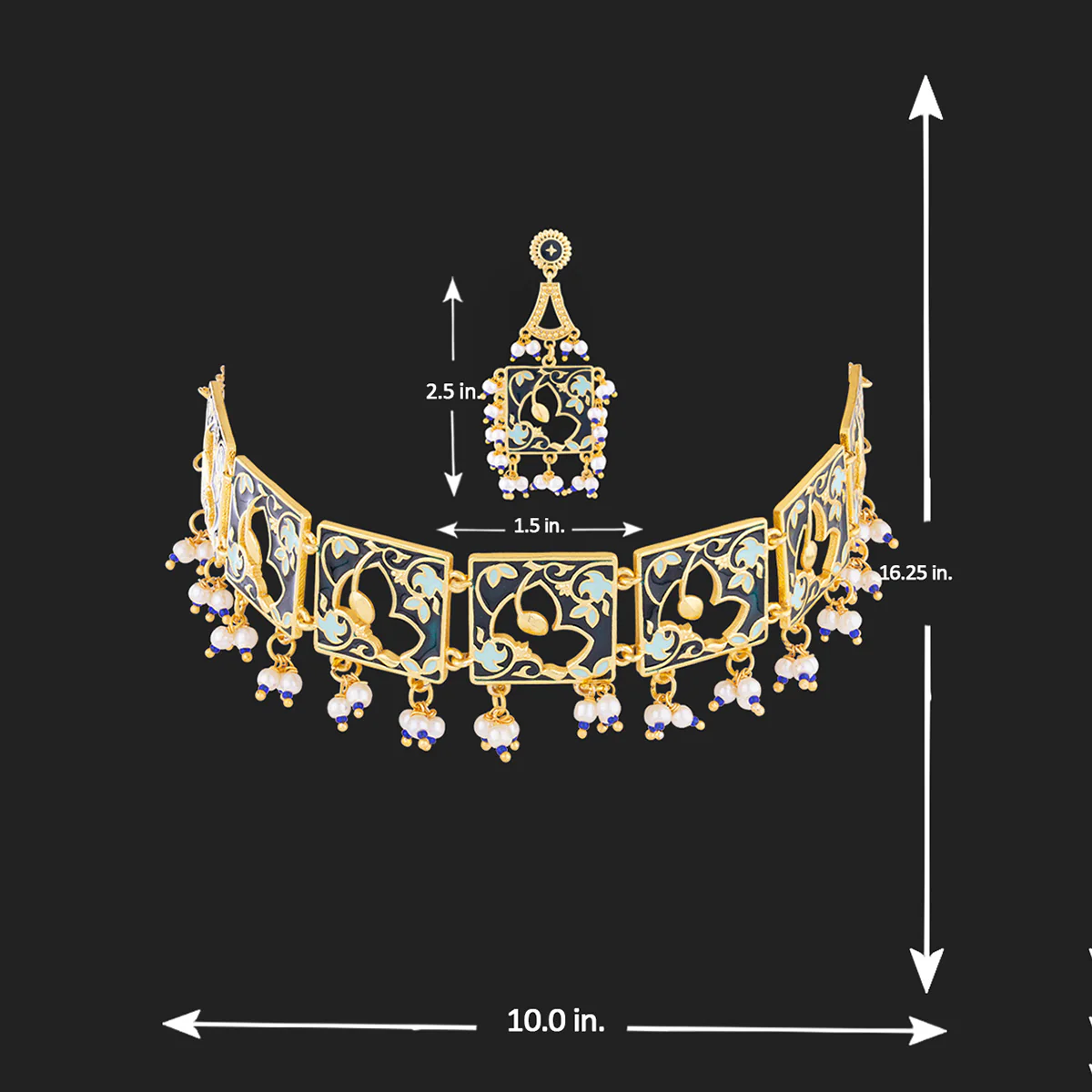 Tahira Floral Motifs Necklace Set - Image 6