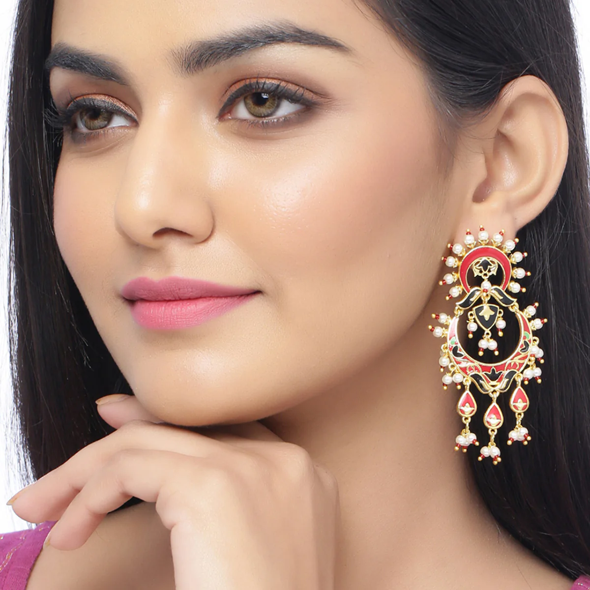 Tahira Glorious Red Circles Earrings - Image 2