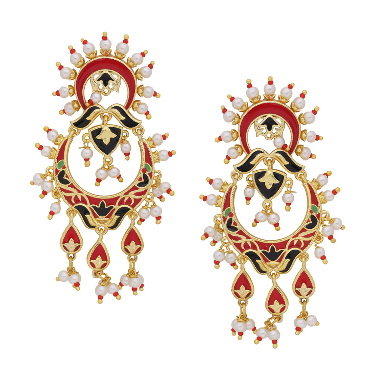 Tahira Glorious Red Circles Earrings - Image 3