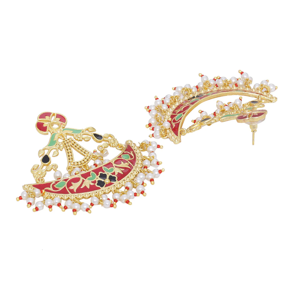 Tahira Glorious Red Crescent Danglers - Image 4