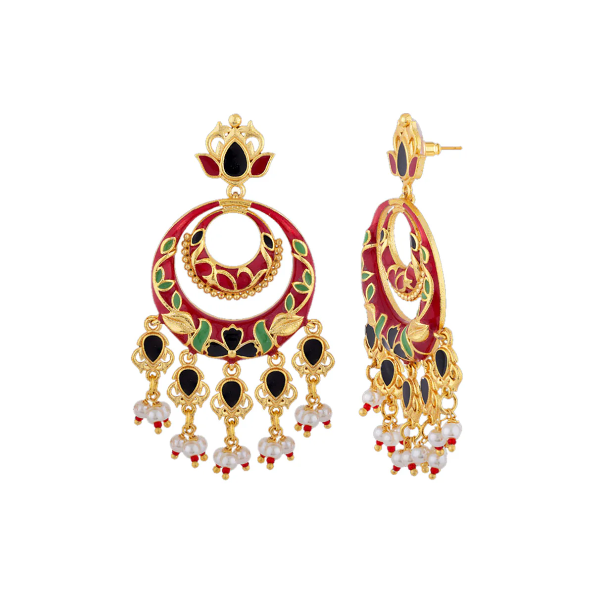 Tahira Glorious Red Double Hoop Earrings - Image 4