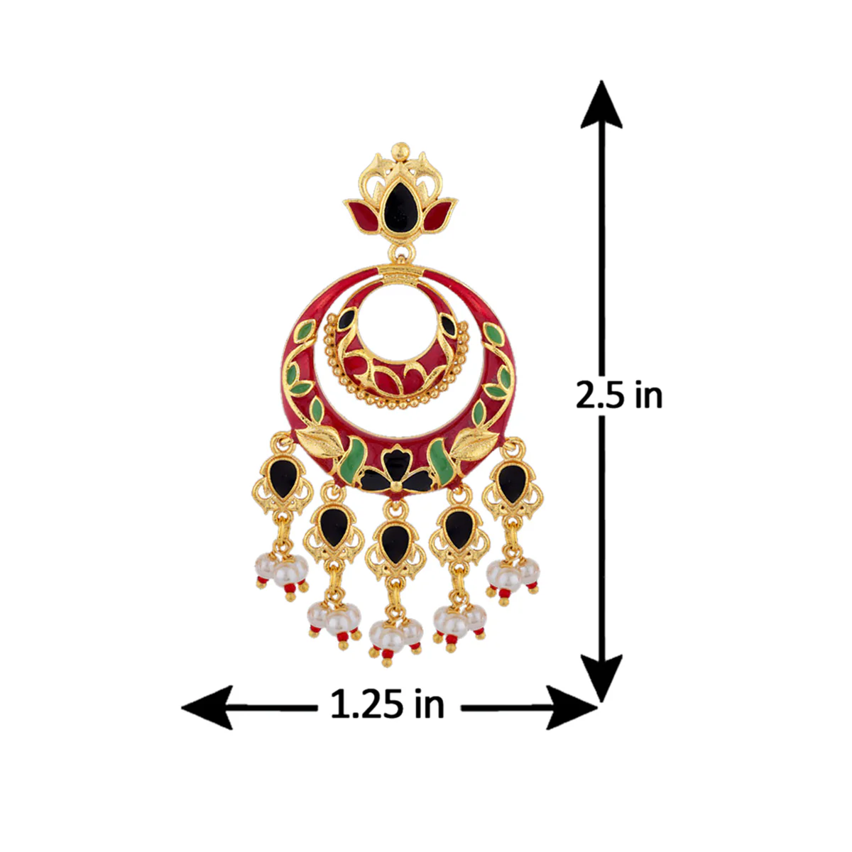 Tahira Glorious Red Double Hoop Earrings - Image 5